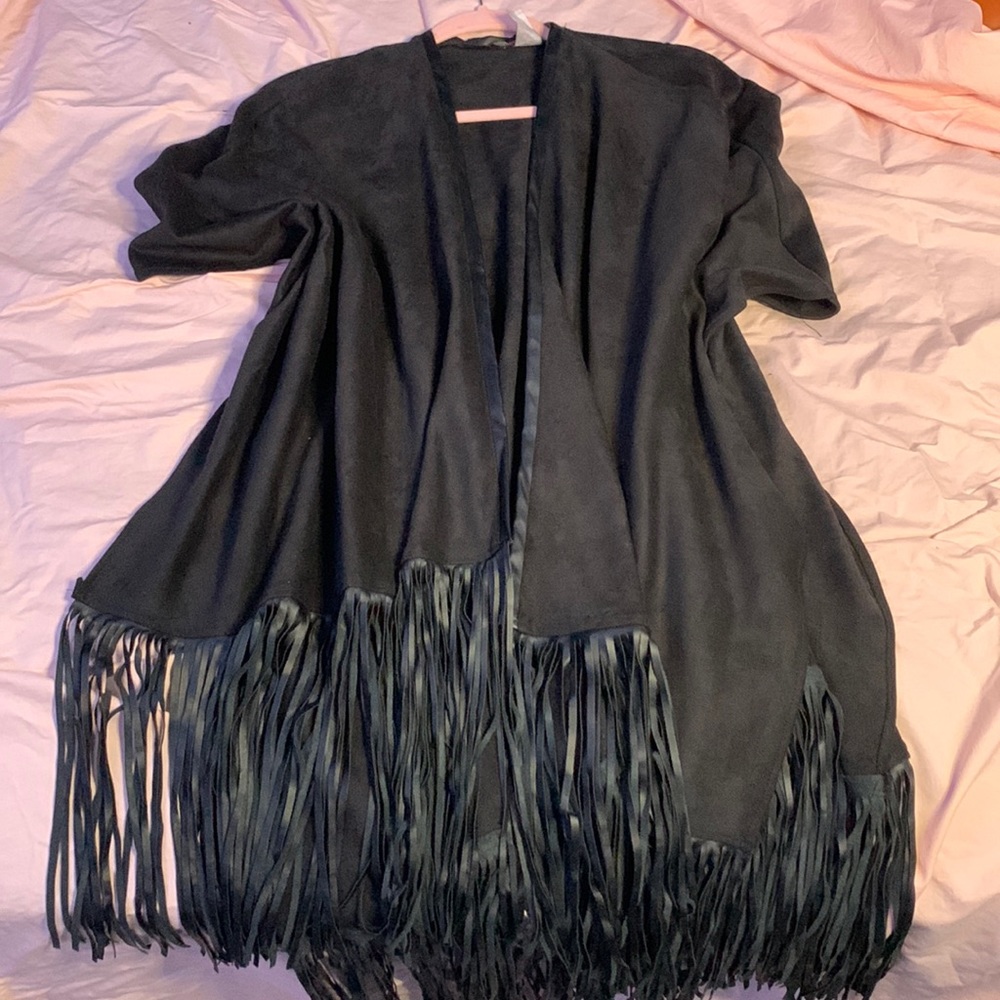 Love Cameron One Size Overlay Cardigan Fringe